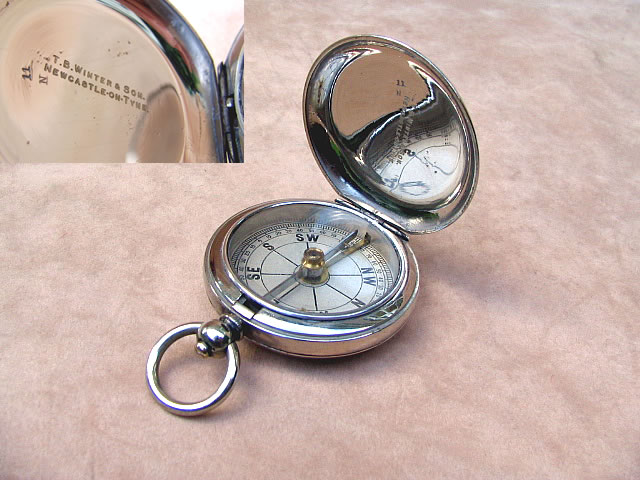 Late 19th century pocket compass by T B Winter Newcastle